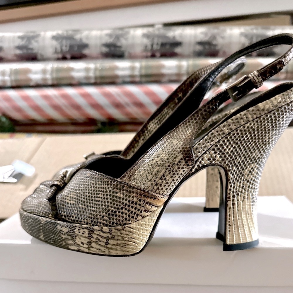 1990s Prada Ringtail Lizard Platform w Curved Heel - Picture 4 of 12